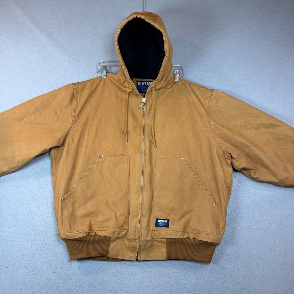 Walls Jacket Mens XL Blizzard Pruf W35203DBW Tan Duck Canvas Hooded EUC